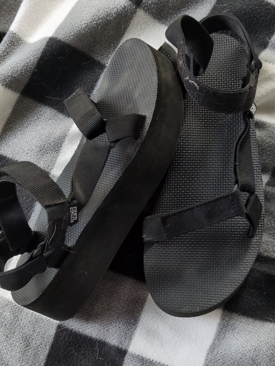 Teva Shoes - Teva Black Platform Strappy Sandals
